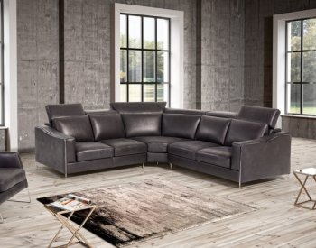 Ethan Sectional Sofa in Black Full Leather by VIG [VGSS-Ethan Black]