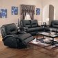 Black Bonded Leather Motion Living Room Sofa w/Options