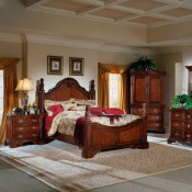 Medium Brown Finish Traditional Bedroom w/Optional Casegoods