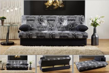 Grey Farbic Elegant Sofa Bed w/Storage [MNSB-Max-Grey]