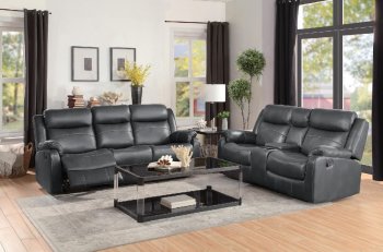 Yerba Recliner Sofa 9990GY in Dark Gray by Homelegance w/Options [HES-9990GY-Yerba]