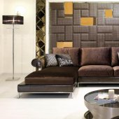 8330 Sectional Sofa in Brown Floss Fabric by VIG