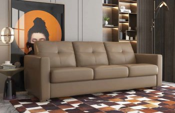 Noci Sofa w/Sleeper LV01293 in Khaki Leather by Mi Piace [MPSB-LV01293 Noci MI Piace]