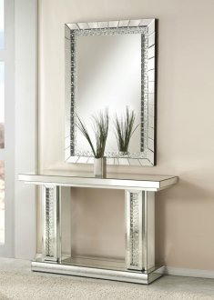 Nysa Console Table & Mirror Set 90230 in Mirrored Acme w/Options