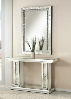 Nysa Console Table & Mirror Set 90230 in Mirrored Acme w/Options [AMCT-90230-Nysa]