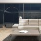 Gemma 7768 Sectional in Pearl Grey Pure Leather by IDP Italia