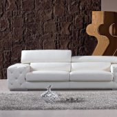 2726B Sofa 3Pc Set in White Tufted Leather by VIG w/Crystals