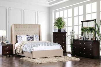 Mira II 5Pc Bedroom Set CM7055IV in Beige Fabric w/Options [FABS-CM7055IV-Mira II]