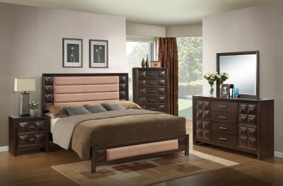 Sofia Bedroom 5Pc Set in Coco Brown by Global w/Options