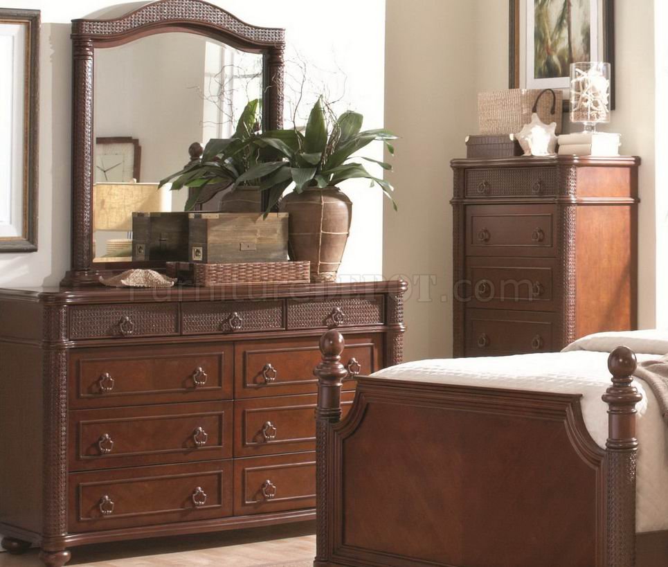 Rich Cherry Finish Classic Bedroom Set Wqueen Bed And Options 4639