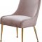 Owen Dining Chair 744 Set of 2 Pink Velvet Fabric by Meridian