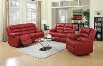 G949 Motion Sofa & Loveseat in Red Bonded Leather by Glory [GYS-G949 Red]