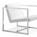 Set of 2 Carbon Chairs by Zuo in White Leatherette