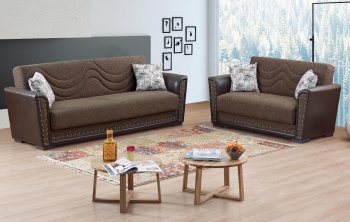 Toronto Sofa Bed in Brown Fabric by Empire w/Options [MYSB-Toronto]