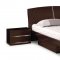 Dark Mahogany Semi Gloss Finish Modern Bedroom Set W/Storage