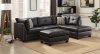 Laurissa Sectional Sofa w/Ottoman 54405 Acme - Ebony Leatherette