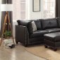 Laurissa Sectional Sofa w/Ottoman 54405 Acme - Ebony Leatherette