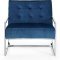 Alexis Accent Chair 522 in Navy Velvet Fabric by Meridian