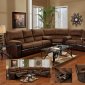 Cocoa Fabric & Dark Brown Vinyl Modern Sectional Sofa w/Options