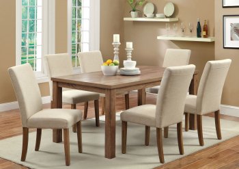 CM3555T-64 Sorrel I 7Pc Dining Set in Rustic Oak w/Ivory Chairs [FADS-CM3555T-64 Sorrel I Ivory]