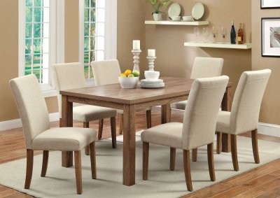 CM3555T-64 Sorrel I 7Pc Dining Set in Rustic Oak w/Ivory Chairs