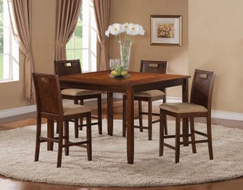 Brown Finish Elegant Modern 5Pc Counter Height Dining Set [WDDS-40436]