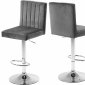 Joel Bar Stool 710 Set of 4 Grey Velvet Fabric by Meridian