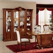 Walnut Lacquer Finish Classic Dining Room W/Mat Inlaids