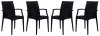 Weave Set of 4 Indoor/Outdoor Chairs MCA19BL -Black - LeisureMod