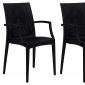 Weave Set of 4 Indoor/Outdoor Chairs MCA19BL -Black - LeisureMod