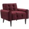 Delve Sofa in Maroon Velvet Fabric by Modway w/Options