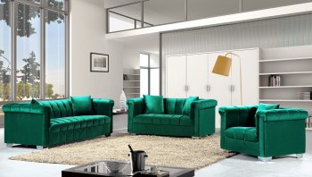 Kayla 615 Green Fabric Sofa w/Options by Meridian [MRS-615Green-Kayla]