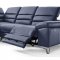 Johnson Power Motion Sectional Sofa in Navy Leather by Whiteline