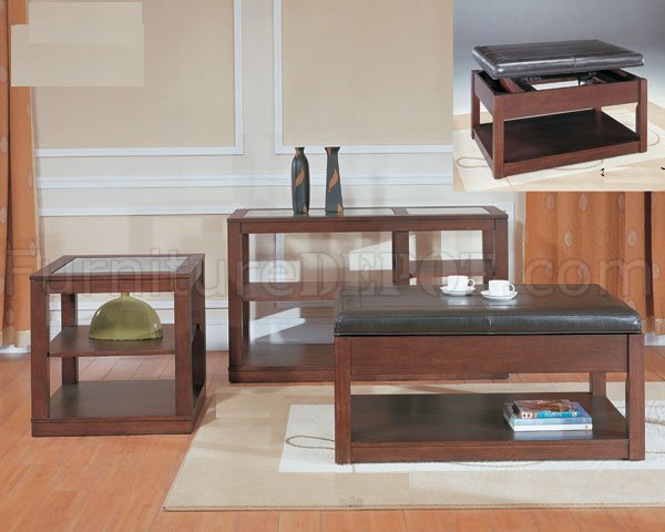 Espresso Finish Modern Coffee Table w/Options