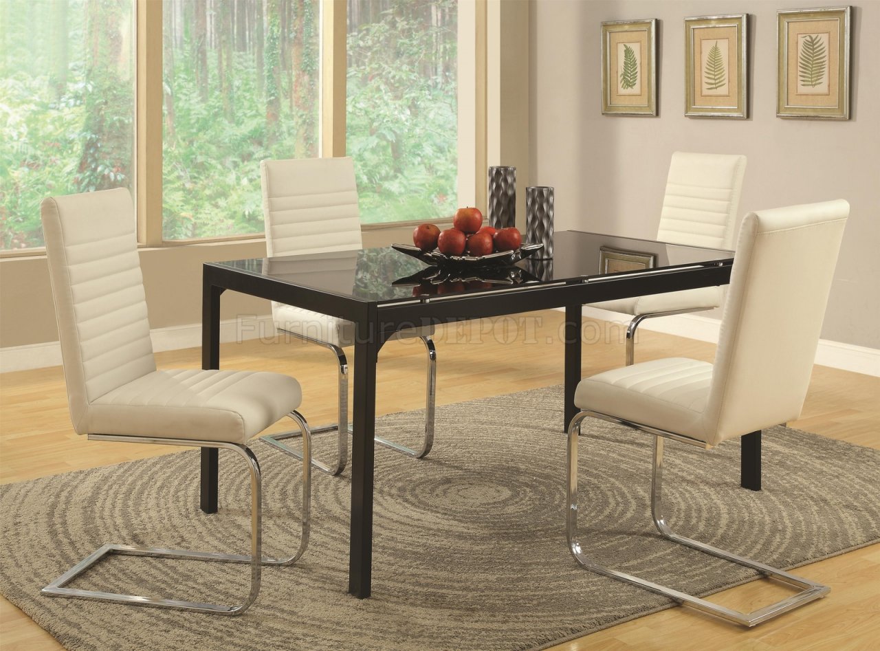 104311 Jenson 5pc Dining Set By Coaster W Optional White Chairs