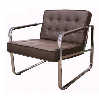 Arnold Chair in Brown Leatherette by Whiteline Imports