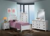 Leila Kids Bedroom 4Pc Set in White by Global w/Options