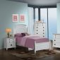 Leila Kids Bedroom 4Pc Set in White by Global w/Options