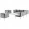 Harmony EEI-2619 8Pc Outdoor Aluminum Sectional Sofa Set