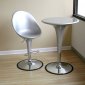 Silver Color Set of 2 Contemporary High Back Bar Stools