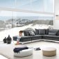 Horizon Sectional Sofa in Grey Fabric & White Leather by VIG