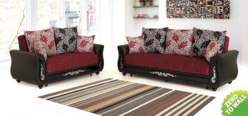 Leydi Sofa Bed in Palermo Red Fabric by Rain w/Optional Items [RNSB-Leydi Red]