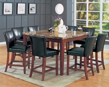 Square Counter Height Modern Dinette w/Genuine Faux Top Table [CRDS-120318-Telegraph]