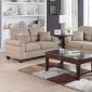 F7879 Sofa & Loveseat Set in Sand Linen-Like Fabric by Boss