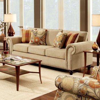 Rollins Sofa SM8110 in Tan Fabric w/Options [FAS-SM8110-Rollins]