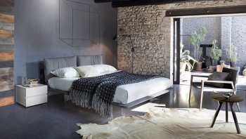 Flexa Platform Bed in Anthracite Tone by Rossetto w/Options [Rossetto-Flexa-Gola]