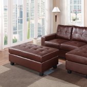 2512 Sectional Sofa Set in Brown Bonded Leather Match PU