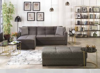 Tahoe Melson Dark Gray Sectional Sofa by Istikbal w/Options [IKSS-Tahoe Melson Dark Gray]