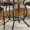 Glass Top & Black Metal Base 5Pc Counter Height Dining Set