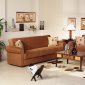 Contemporary Brown Microfiber Living Room w/Convertible Sofa Bed